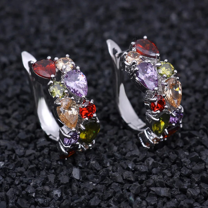 Pendientes Clásicos de Piedra Semipreciosa