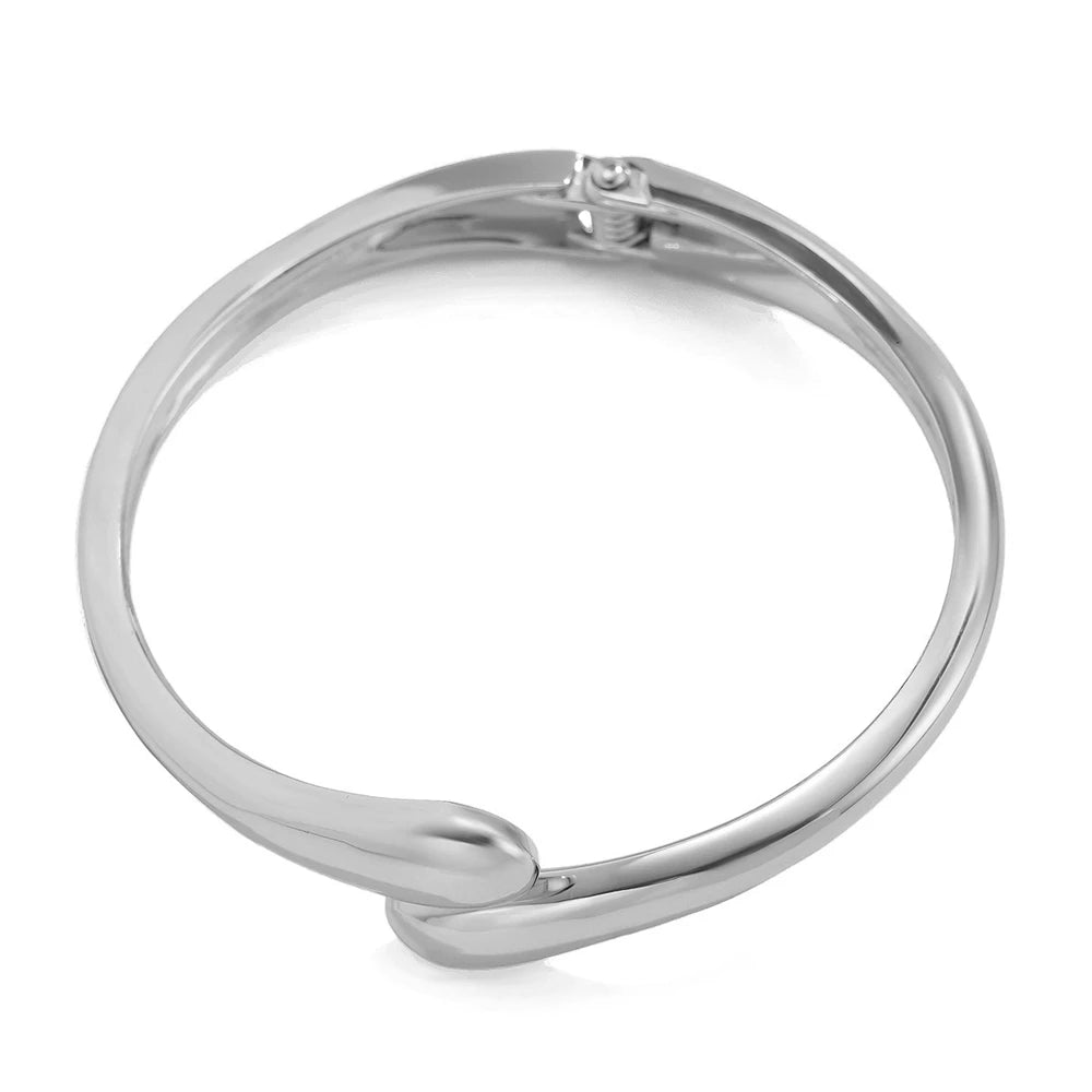 Brazalete Abierto de Metal Estilo Grueso y Moderno, Forma de Gota para Mujer
