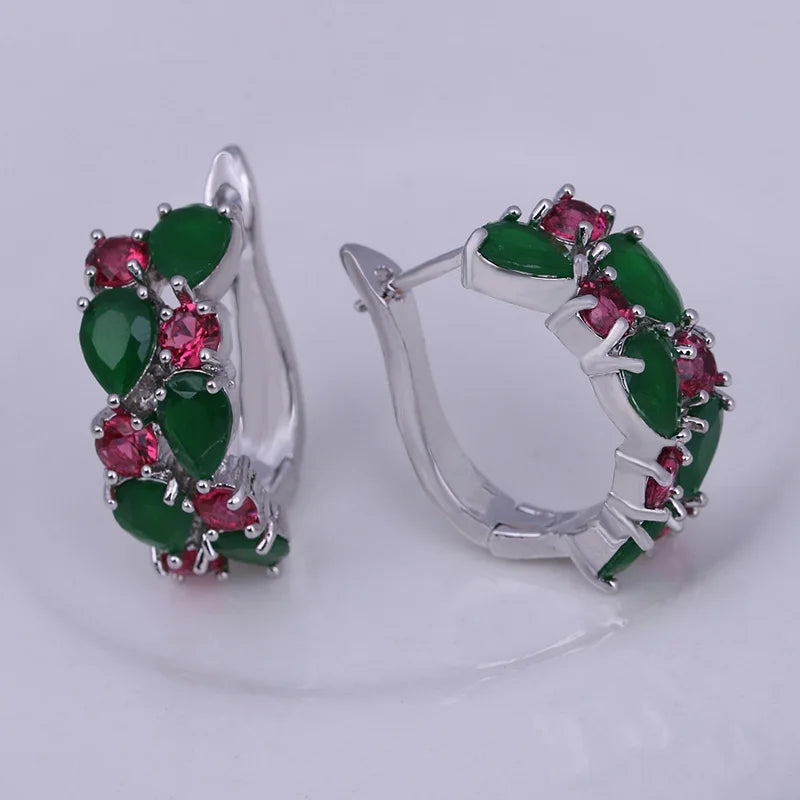 Pendientes Clásicos de Piedra Semipreciosa