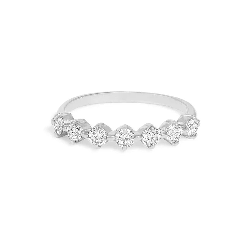 Anillo Apilable Minimalista para Mujer Diseño Geométrico en Oro con Circonita