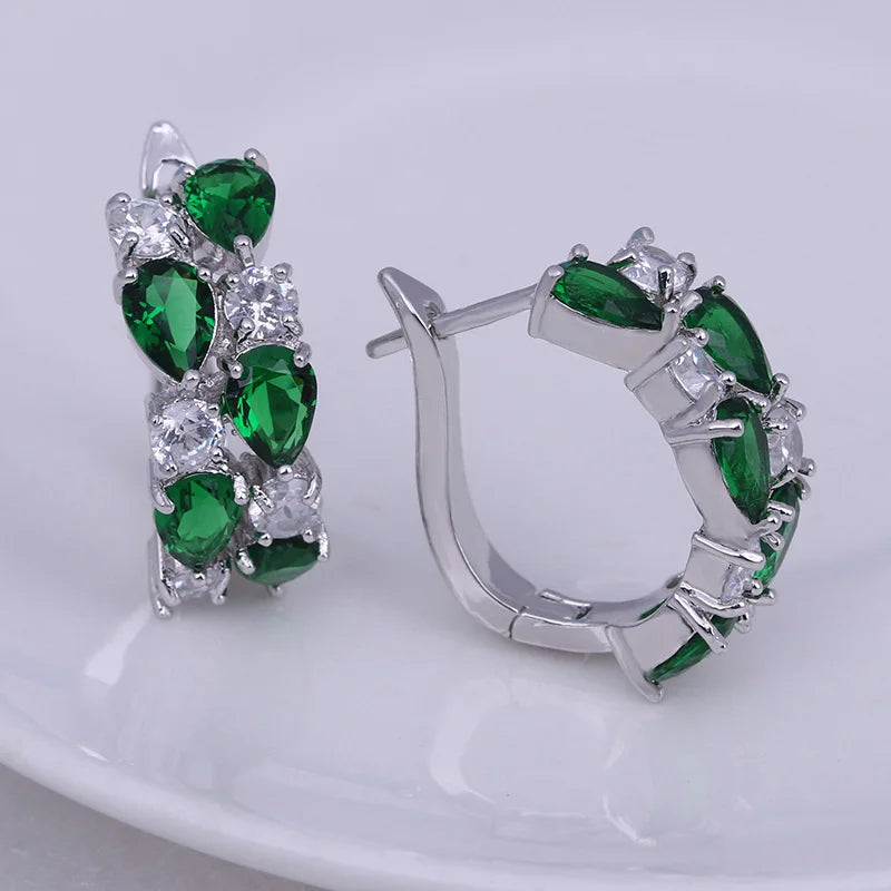 Pendientes Clásicos de Piedra Semipreciosa