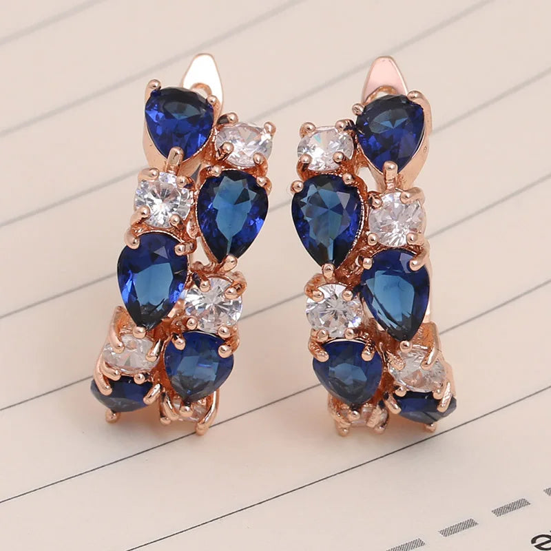 Pendientes Clásicos de Piedra Semipreciosa