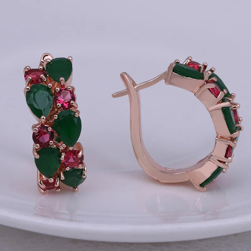 Pendientes Clásicos de Piedra Semipreciosa