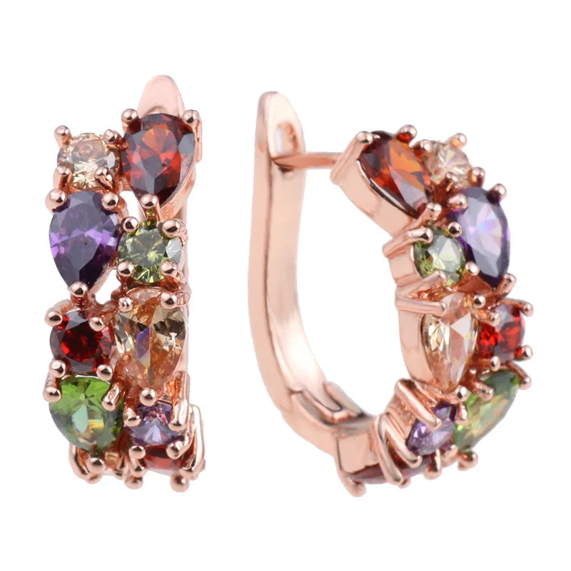 Pendientes Clásicos de Piedra Semipreciosa